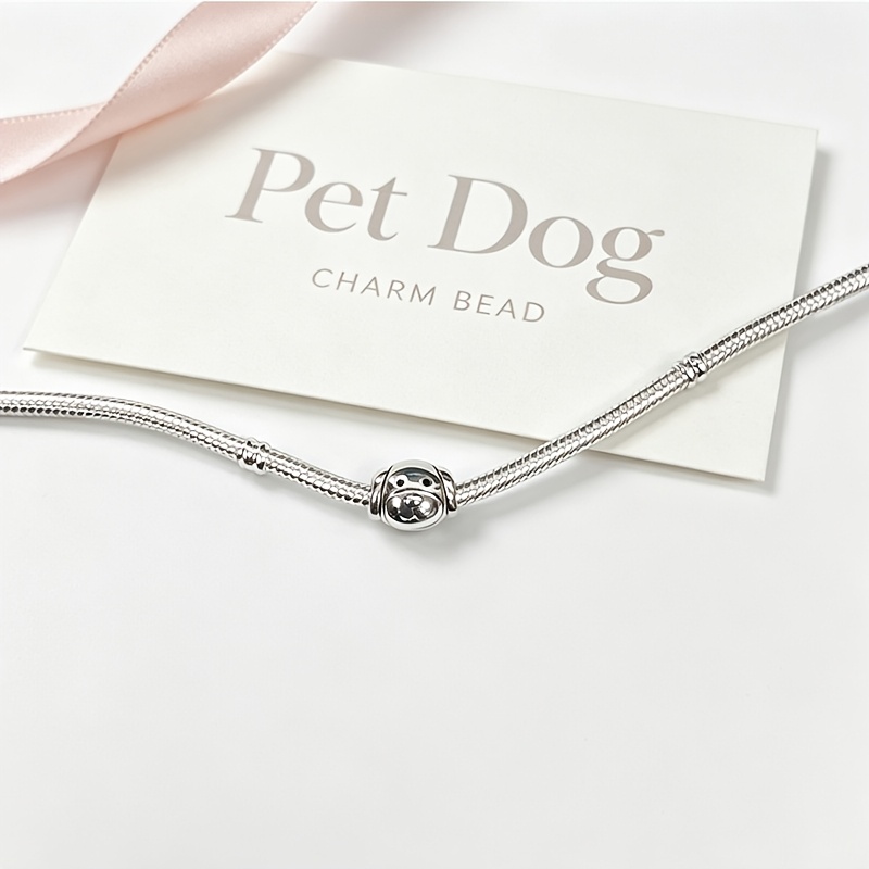 925 Silver Plated Pet Dog Charm Bead, DIY Gift